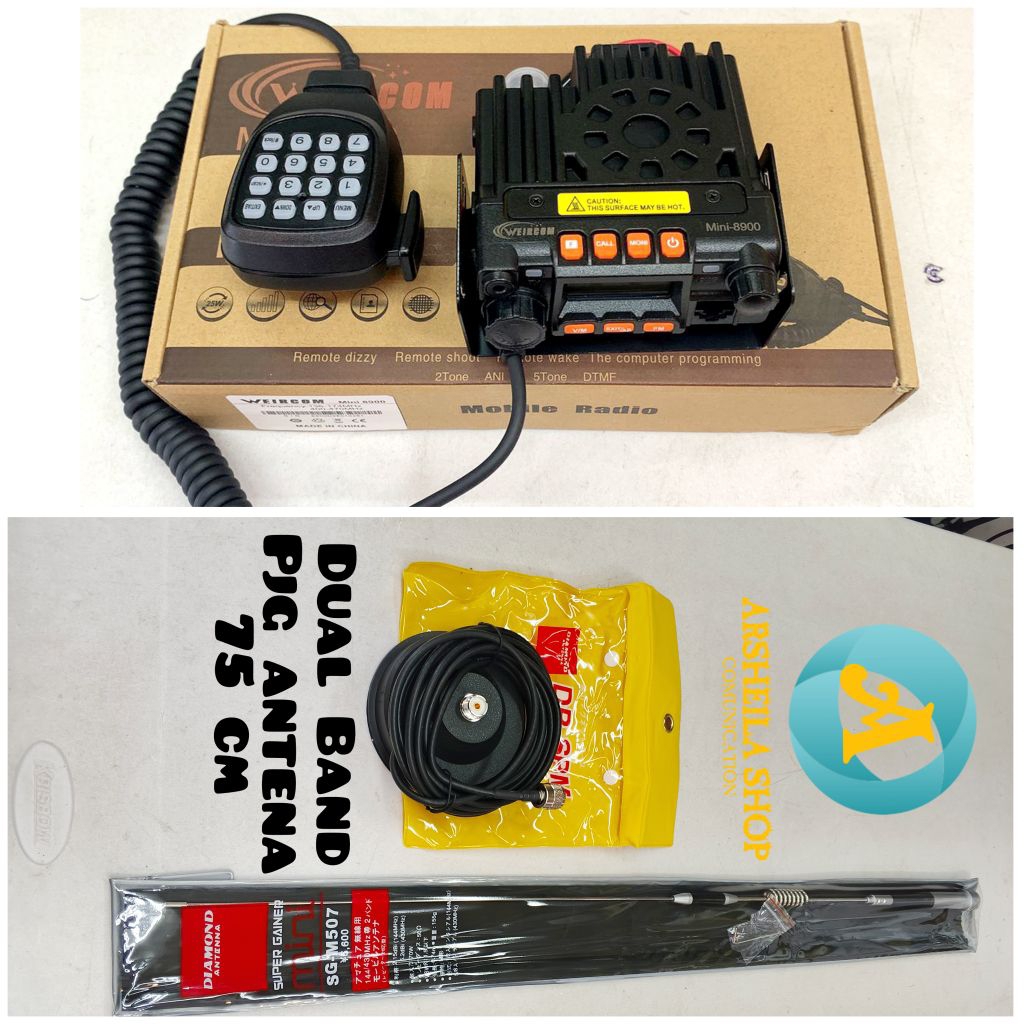 paket lengkap radio rig dual band weircom wr 8900