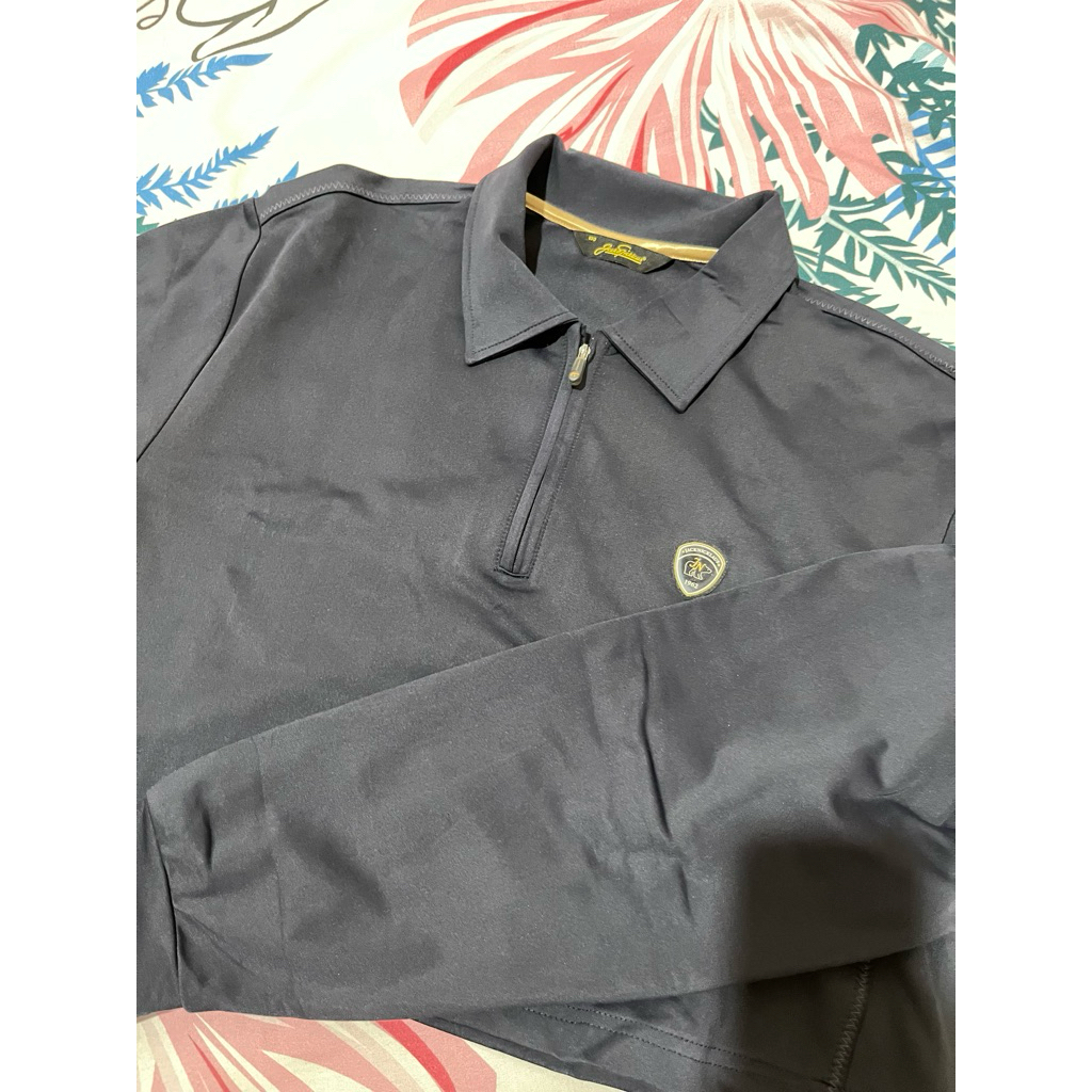 [preloved] baju crop kerah olahraga warna navy