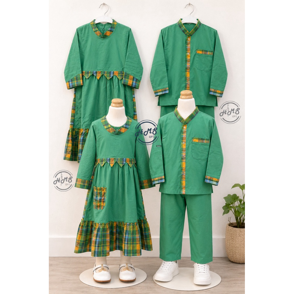 Baju Seragam muslim anak TK gamis hijau