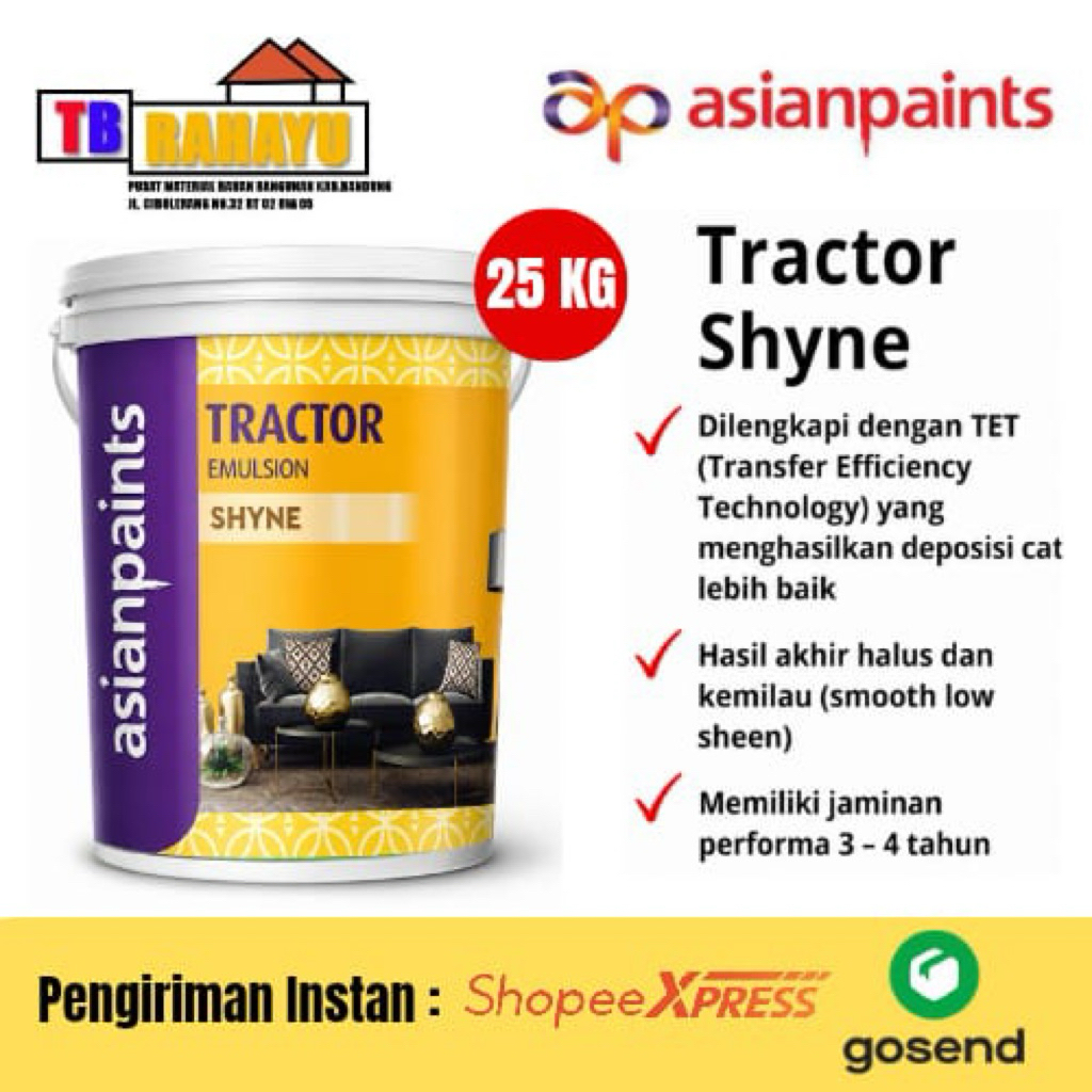 Asian Paints Tractor Emulsion Shyne 3202 White, Cat Tembok Tractor Emulsion Shyne Asian Paints Warna