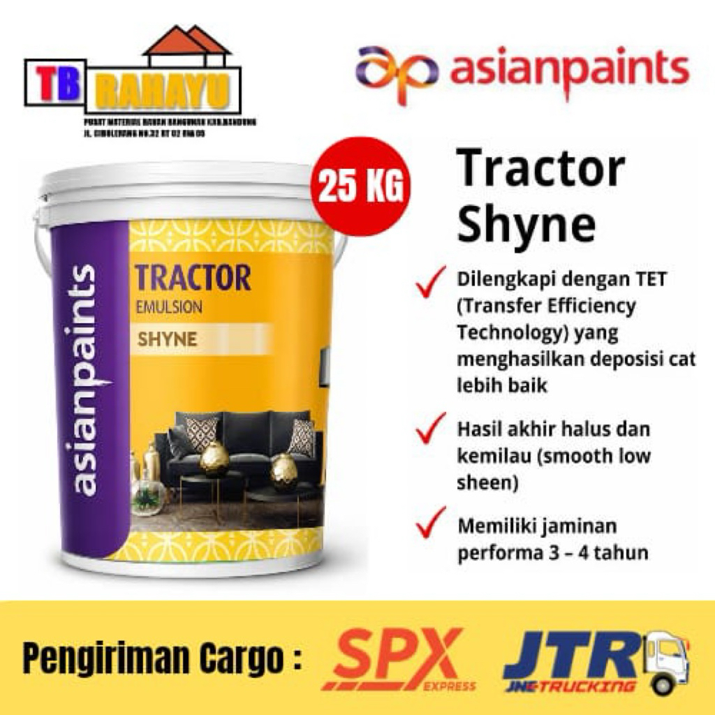 Asian Paints Tractor Emulsion Shyne 3202 White, Cat Tembok Tractor Emulsion Shyne Asian Paints Warna