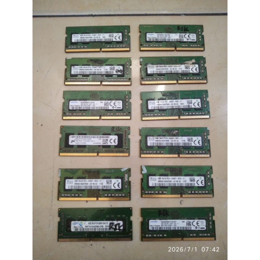 RUSAK | Borongan 12 PCS RAM Laptop SODIMM DDR4 4GB PC4-2400T/2666 | Khusus Teknisi