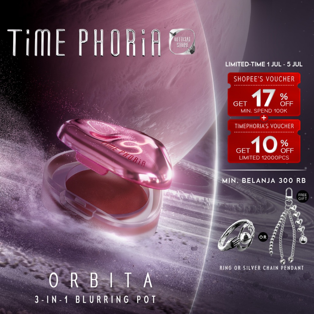TIME PHORIA - Orbita Lip And Cheek Blurring Pot 3 in 1 Blurring Pot Blush On Eyeshadow 3 in 1 Liptin