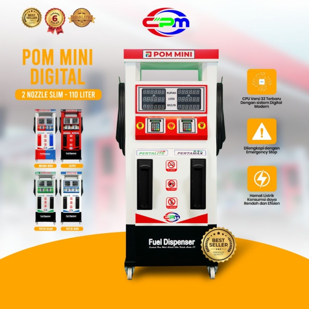 POM MINI -Pertamini Digital 2 Nozzle SLIM 2X100 Liter (Produk CPM)