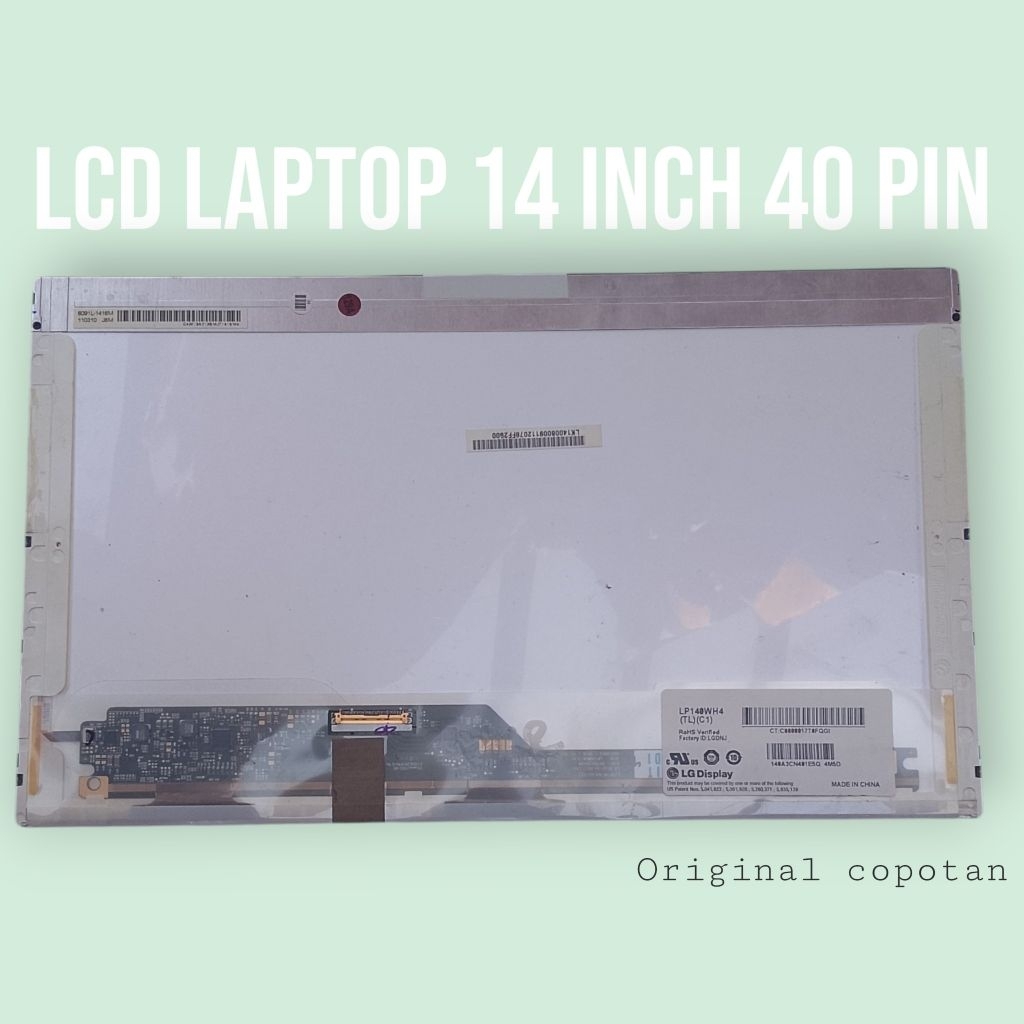 LCD Laptop 14 inch 40 pin Standar tebal