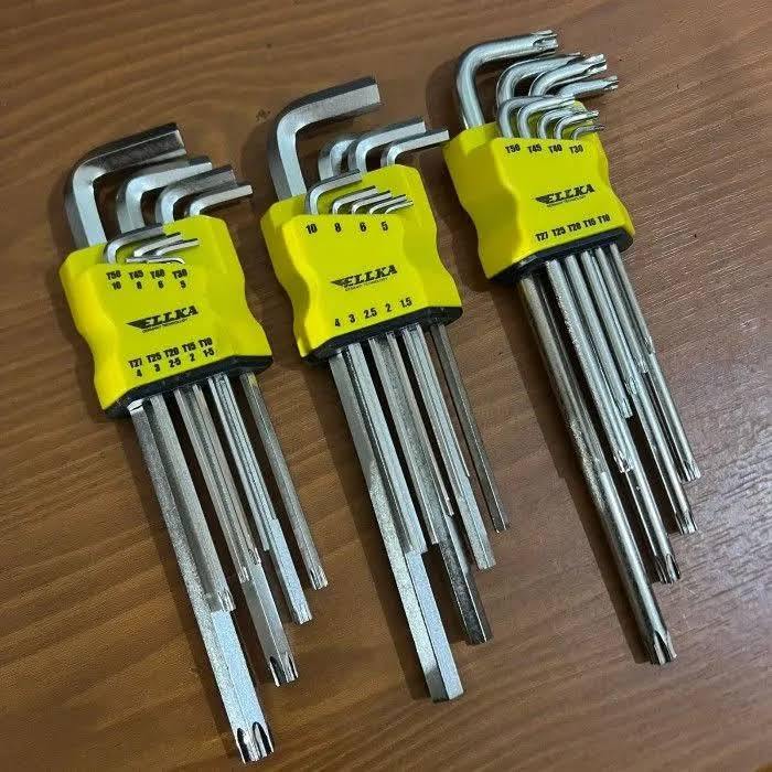 COD!Kunci L BINTANG SET  / Kunci L BIASA  Set / Kunci L BULAT SET Panjang Lengkap / Kunci L Motor 9 