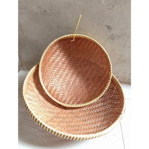 Irik Bambu Jumbo 35-50 cm - Saringan Bambu Serbaguna / Nyiru Berlubang Peniris Gorengan