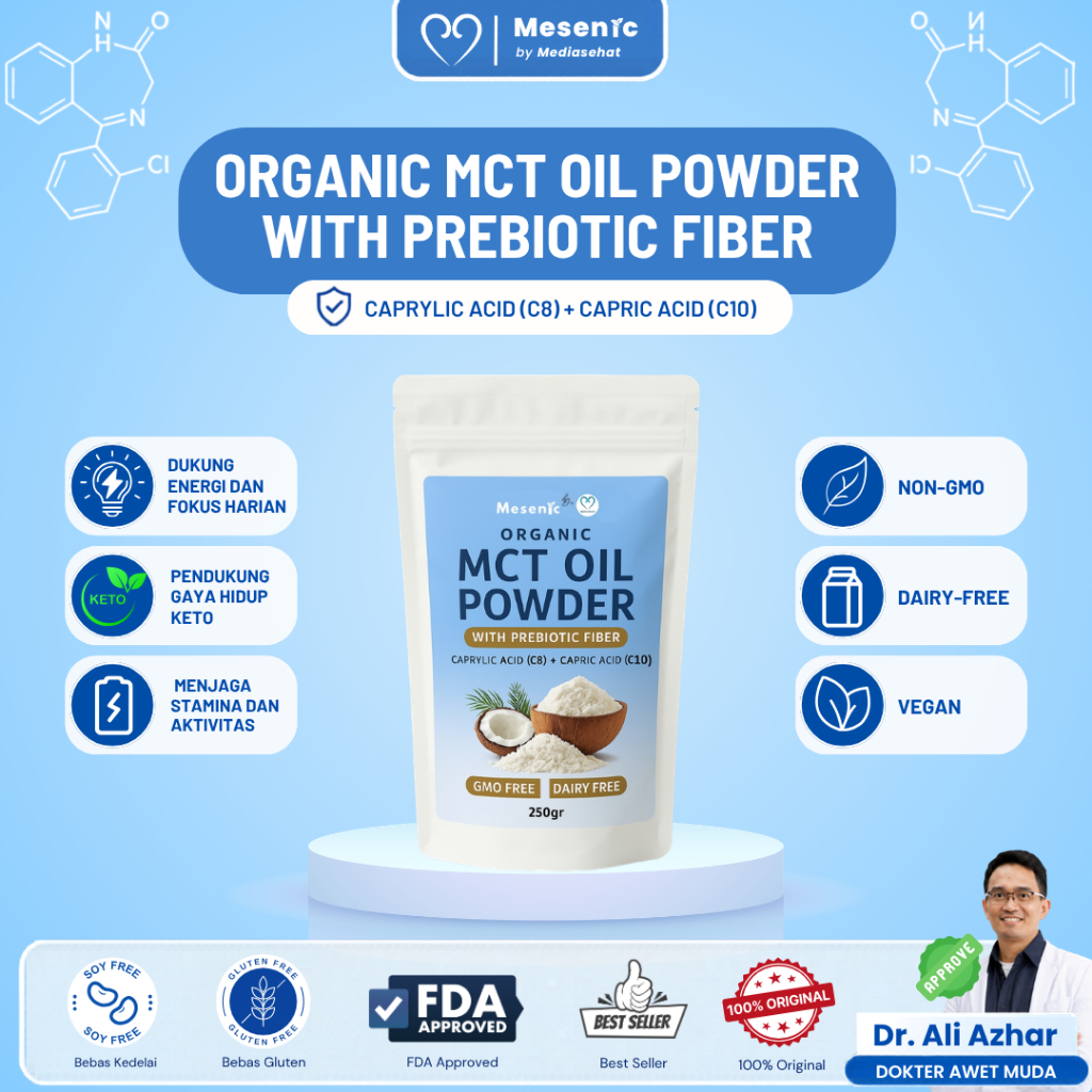 Organic MCT Oil Powder with Prebiotic Fiber -  250gram