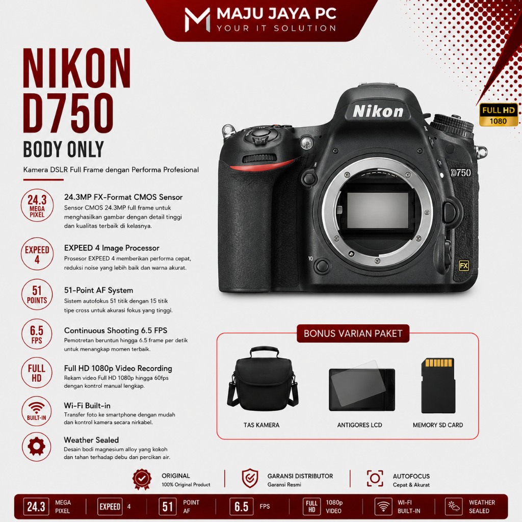 NIKON D750 BODY ONLY / KAMERA DSLR NIKON D750