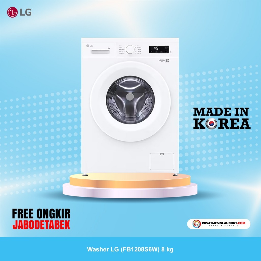 Washer LG 8 Kg, Mesin Cuci LG Kapasitas 8 Kg