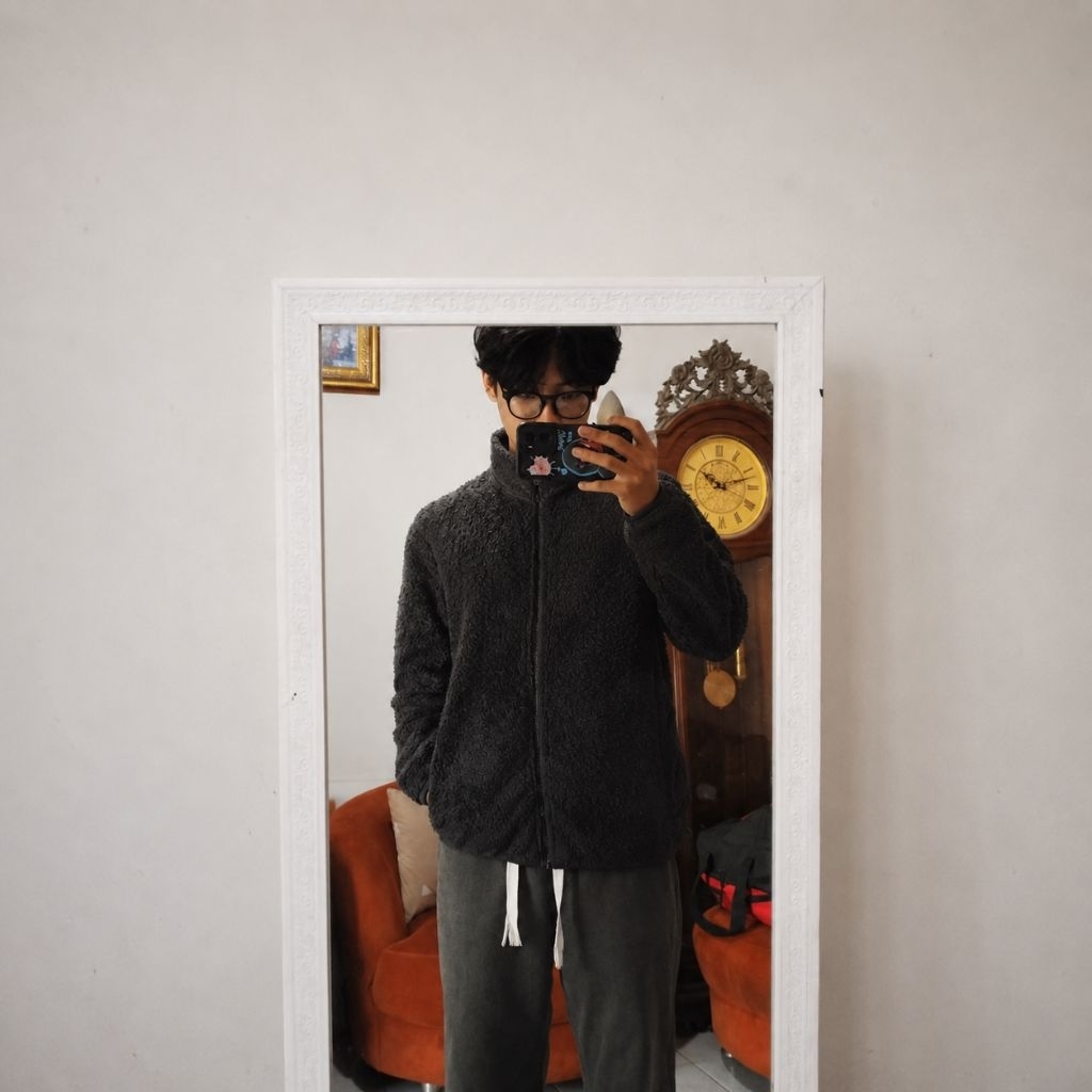 UNIQLO SHERPA POLAR — Casual Tracktop Jacket (Dark Grey)