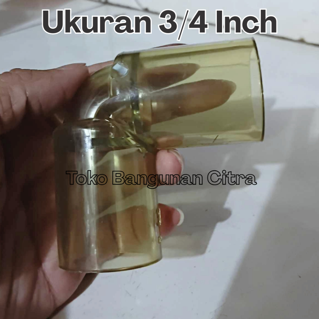 Elbow 90 Derajat Bening 3/4 Inch AW Rucika Transparent Knie Knee Belokan Sambungan Pipa Paralon 0.75