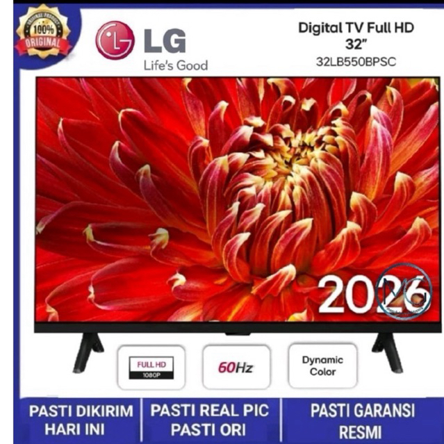 LG Televisi LED 32 Inch 32LB550BPSC HD DVB-T2 Hitam Modern dengan HDMI & USB Garansi 1 Tahun