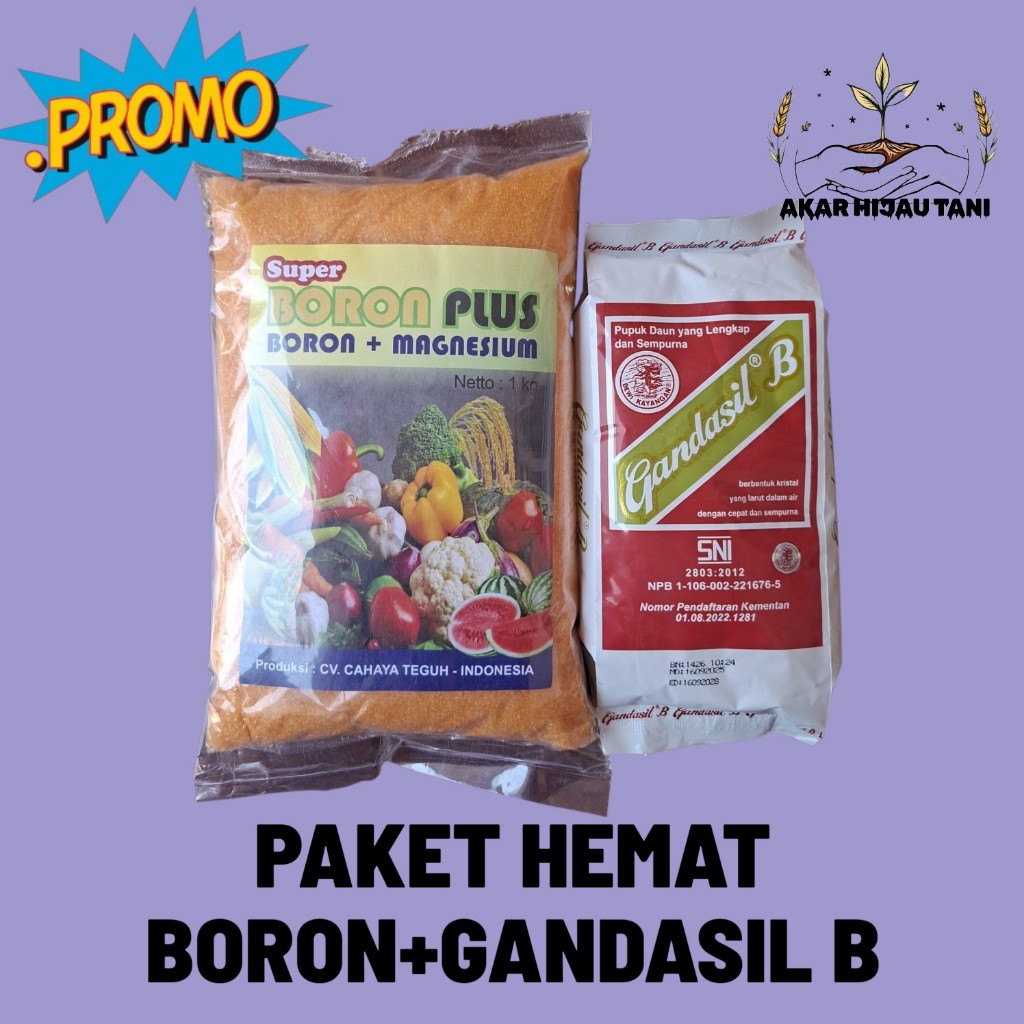 PAKET HEMAT Pupuk Boron Plus Boron+Magnesium 1kg+Gandasil B 500gr