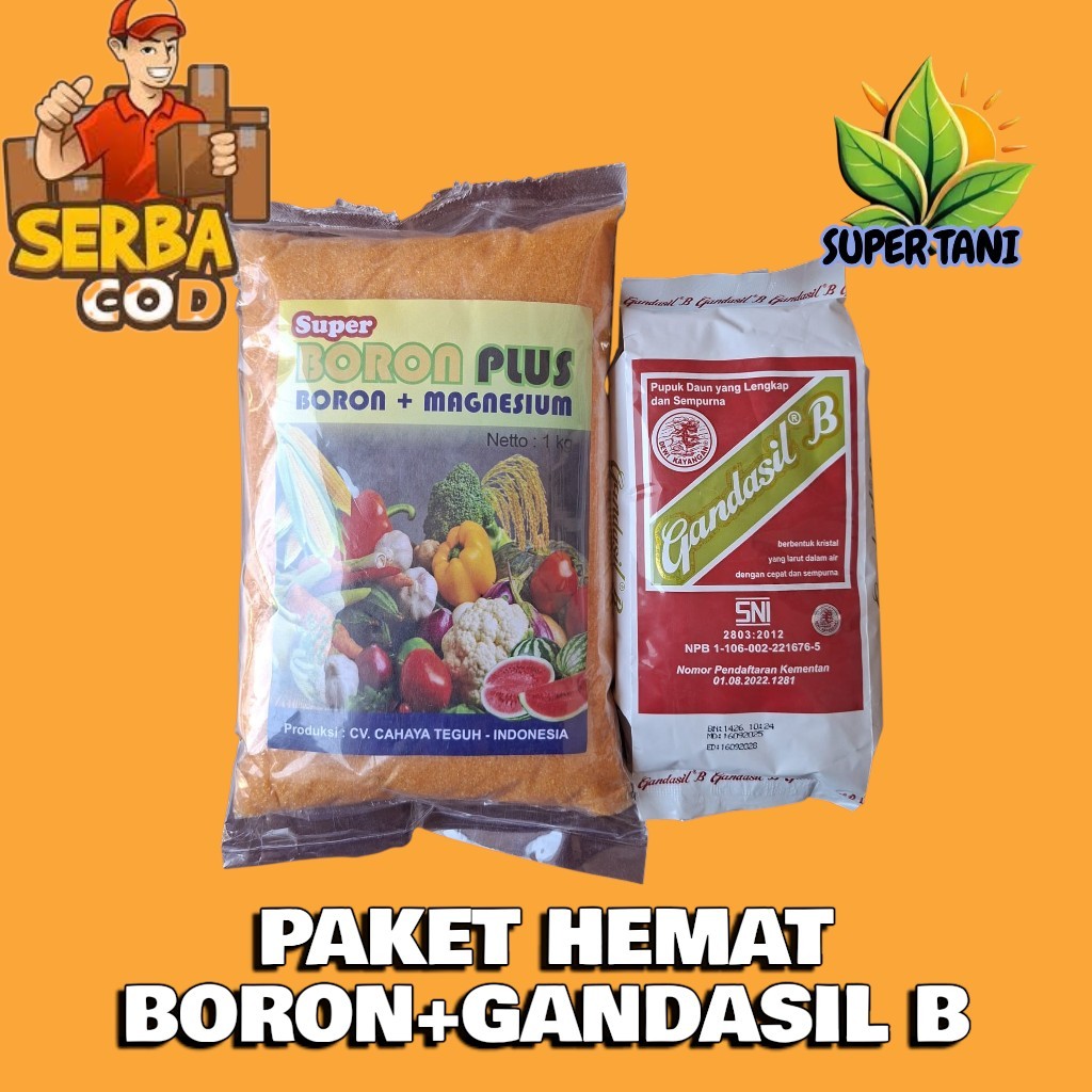 PAKET HEMAT Pupuk Boron Plus Boron+Magnesium 1kg+Gandasil B 500gr