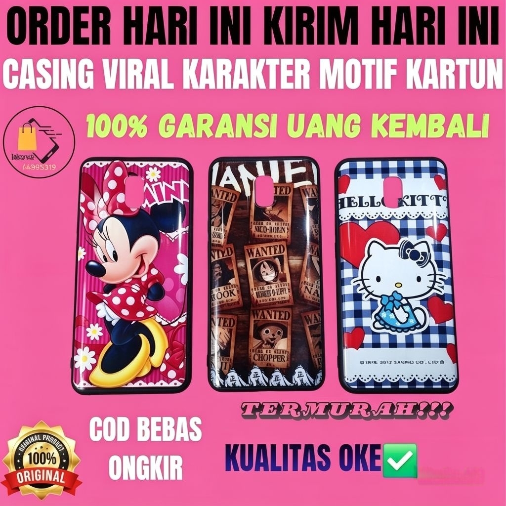 CASE KARAKTER KARTUN LUCU VIRAL DORAEMON HELLO KITTY LUFFY FILA PIGGY STITCH HELLO KITTY DORAEMON GU