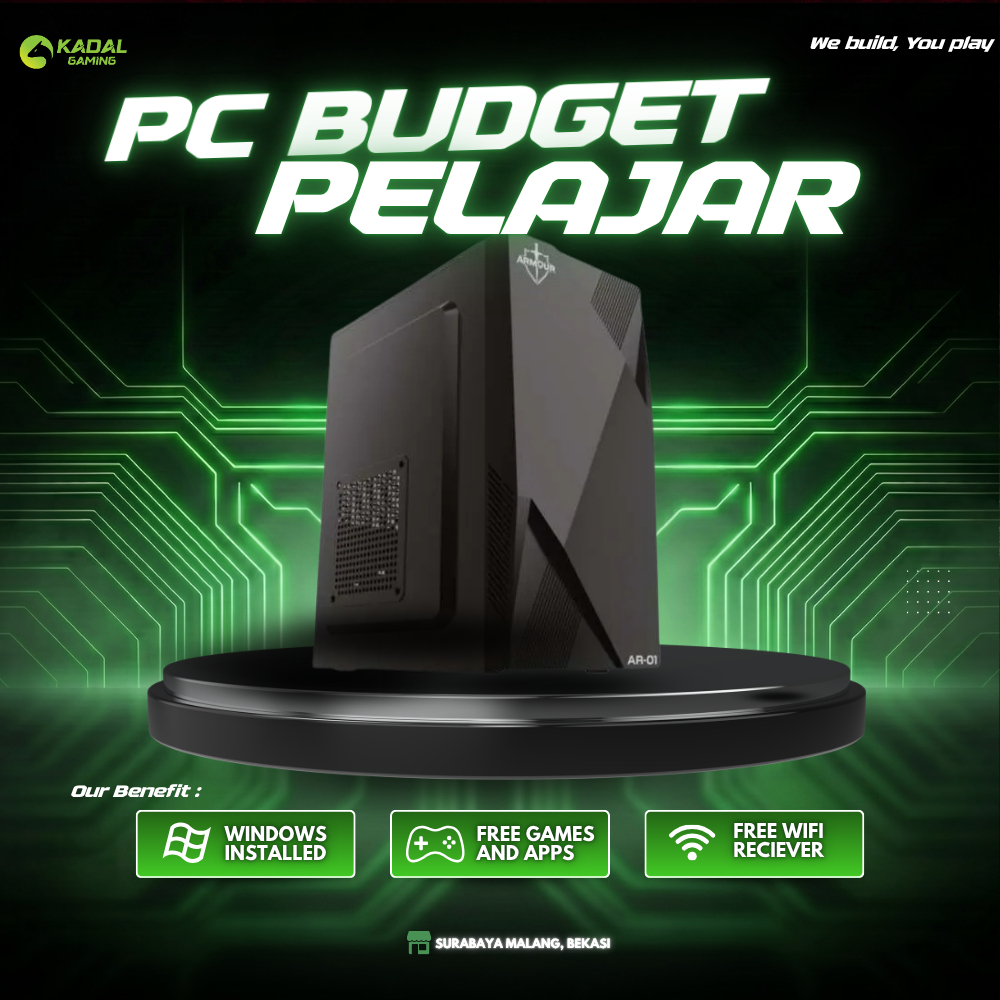 PC GAMING INTEL CORE I5 3470 GT 1030 2GB 8GB DDR3 SSD 128GB H61M PSU 500W CPU DESKTOP SIAP PAKAI FUL