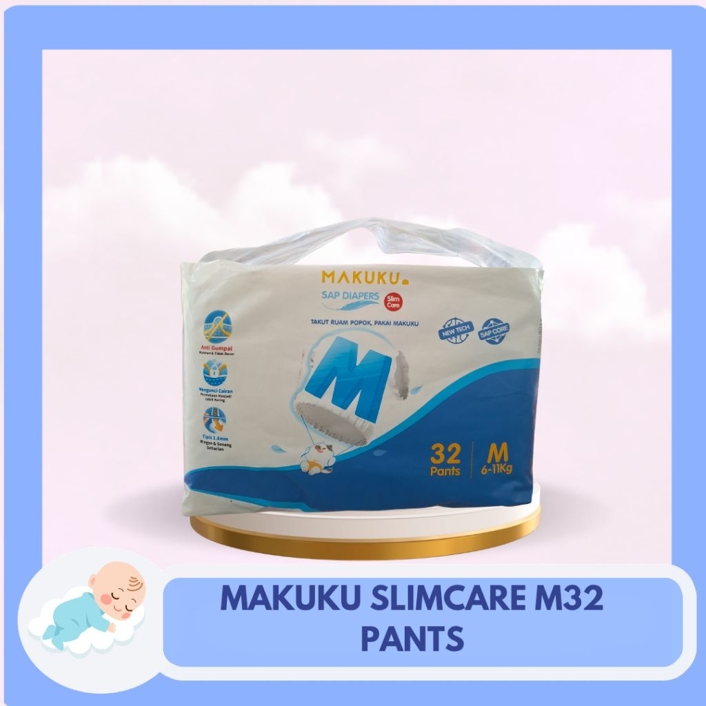 MAKUKU SLIMCARE M32 POPOK BAYI CELANA (kemasan Lama)