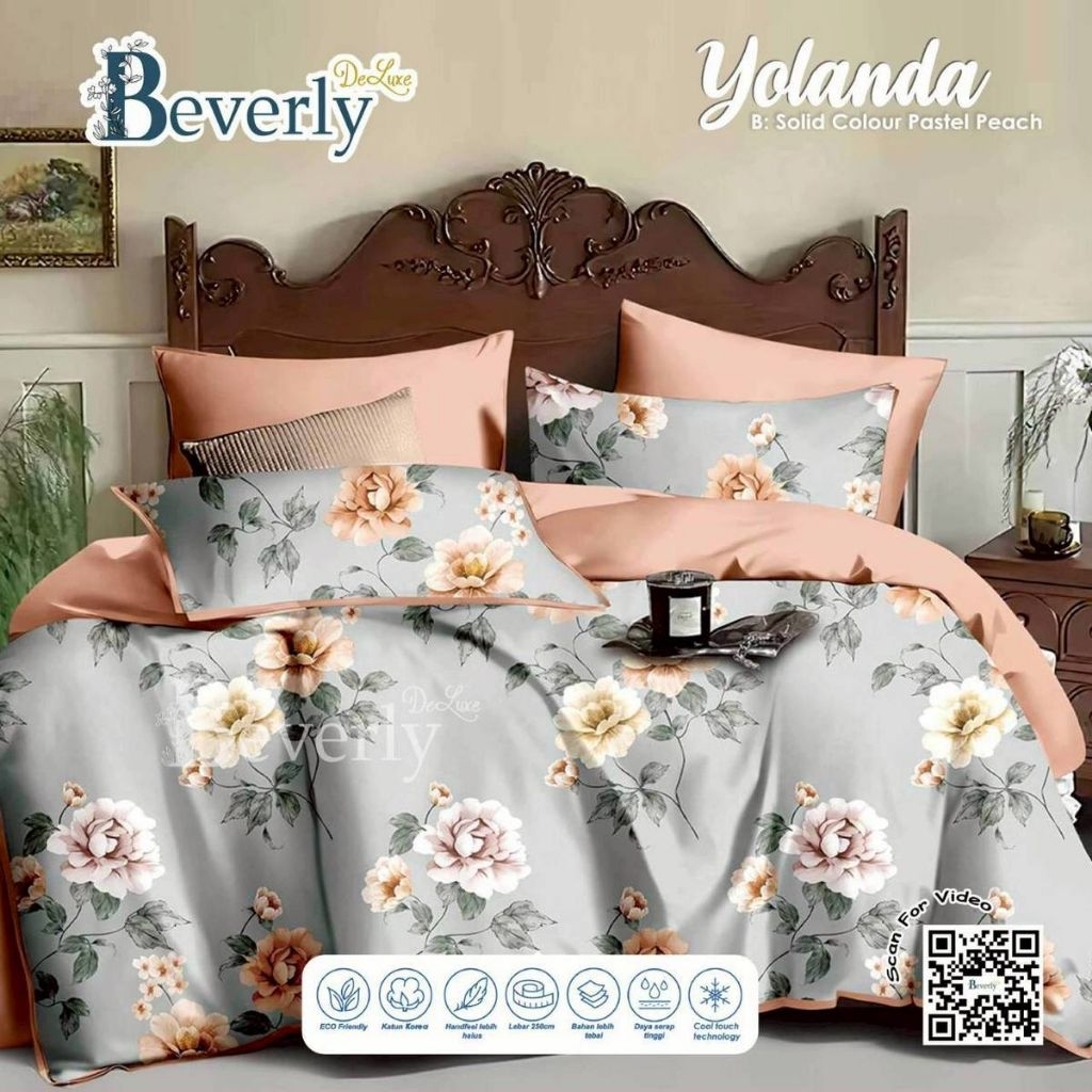 Bedcover + sprei anti geser katun beverly motif YOLANDA