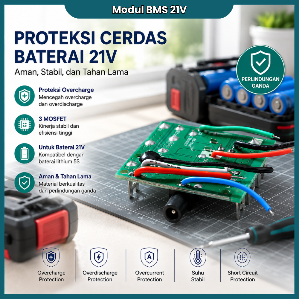 BMS 12/21V Modul Baterai Bor Cordless JLD RYU MODERN - Papan Perlindungan Baterai Impact Wrench 12V 