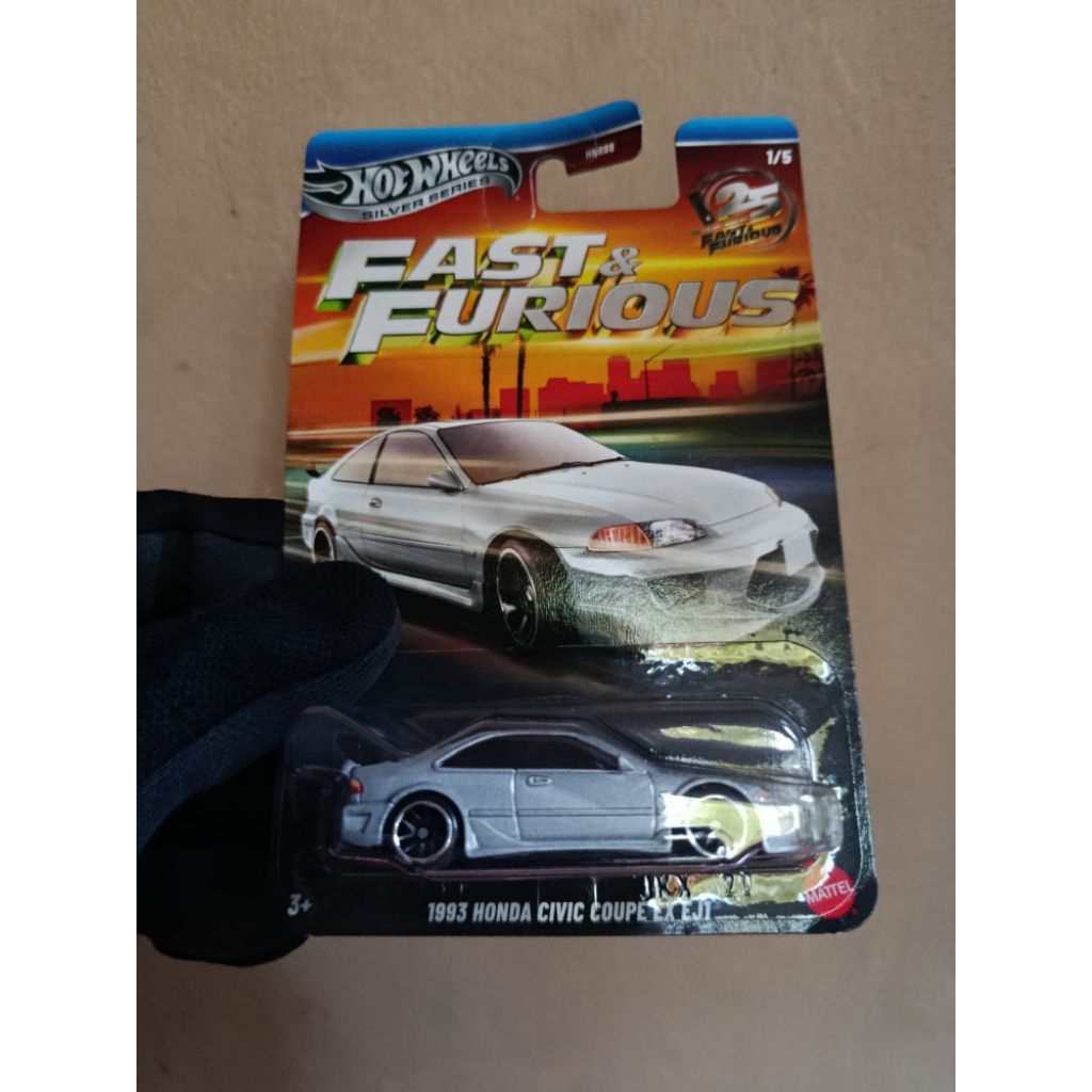 Hotwheels Honda Civic Coupe EX EJ1 FF Silver Series