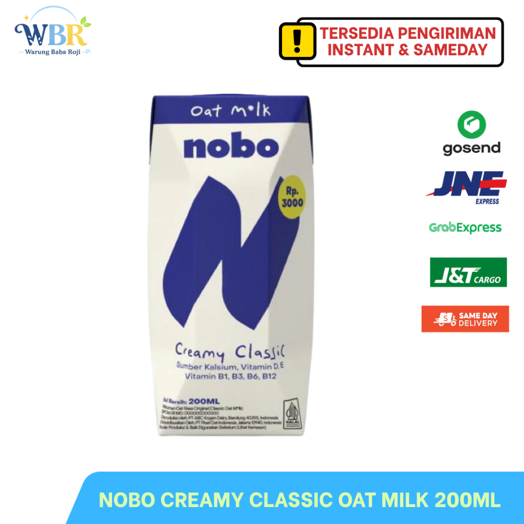 Nobo Oat Milk Creamy Oat 200ml | Oat Milk Mini Susu Oat bernutrisi