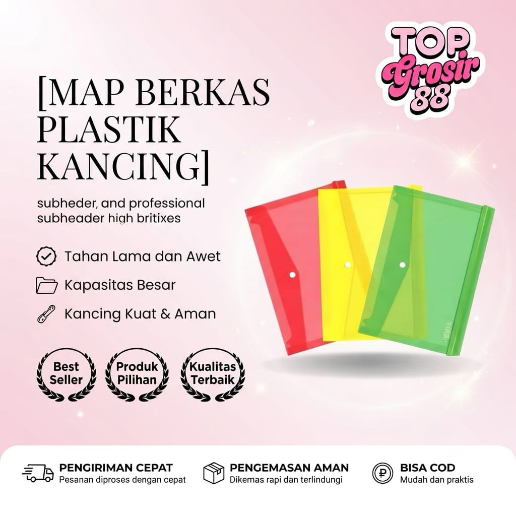 (1pcs)Map Kancing Plastik/Map Dokumen