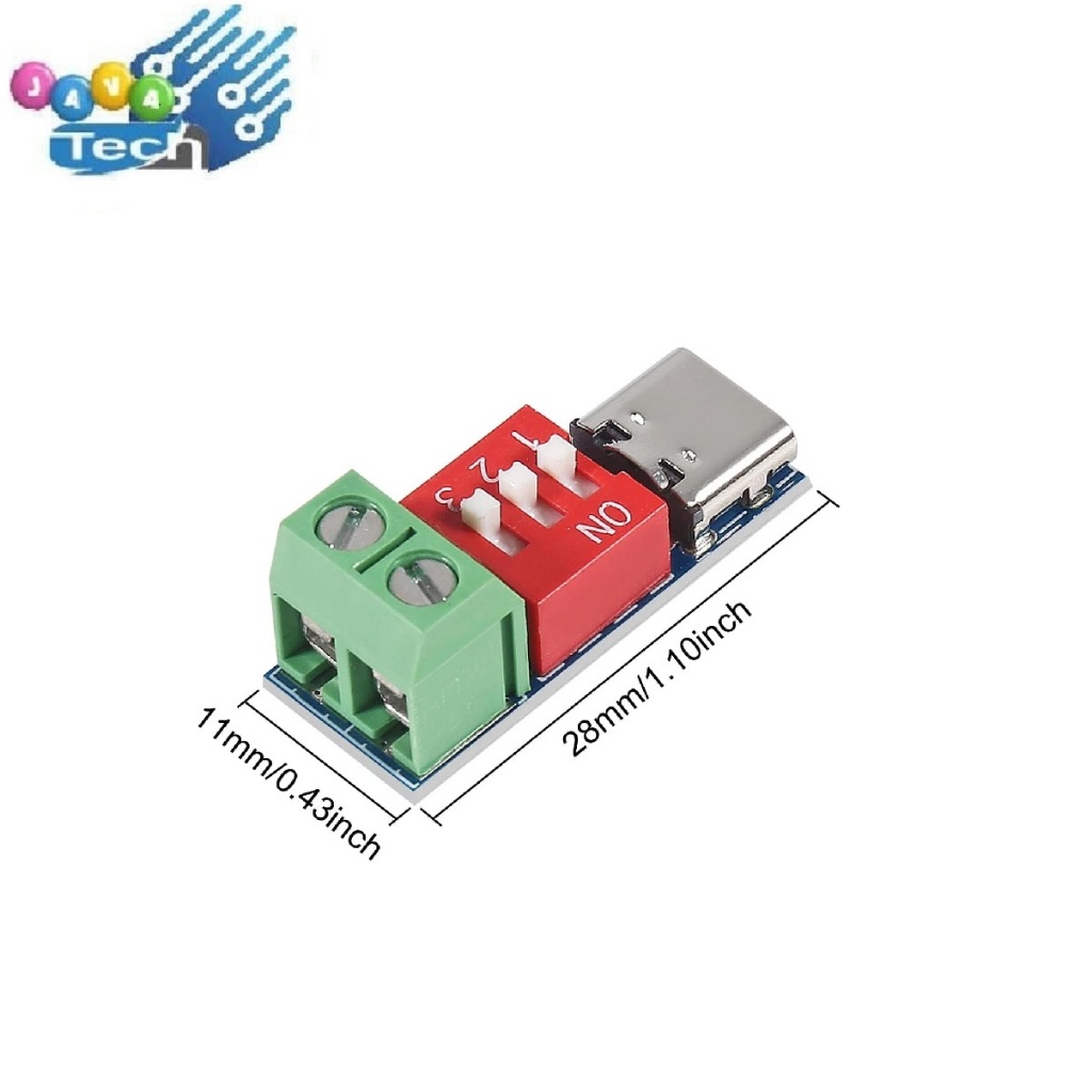 USB-C PD Trigger Board Module PD/QC Decoy Type-C to 12V Output Fast Charge