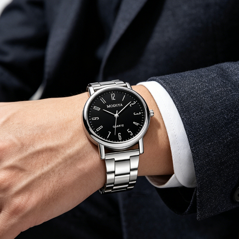 Jam Tangan Pria Business Casual 38MM Quartz Elegan Hadiah Pria 0564