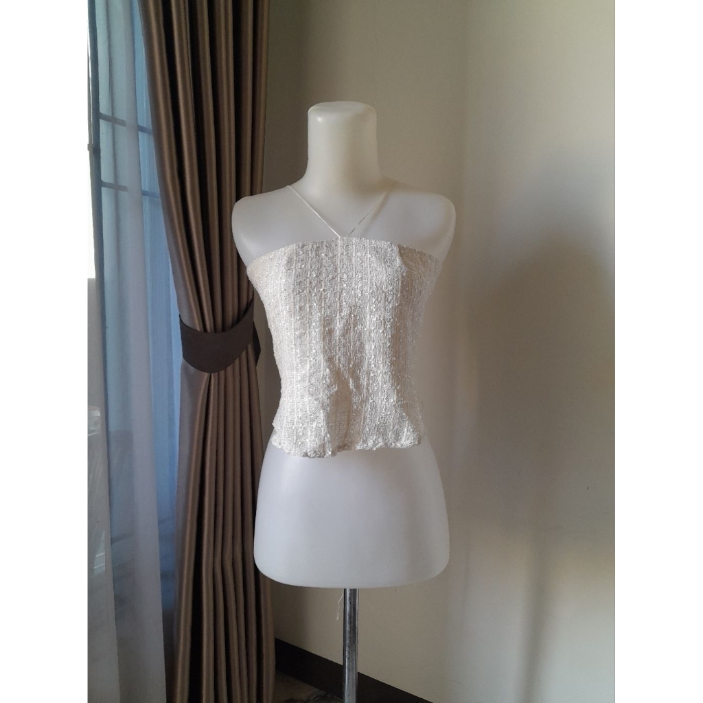 Tweed Halter Neck Top, Halter Neck Croptop Tweed