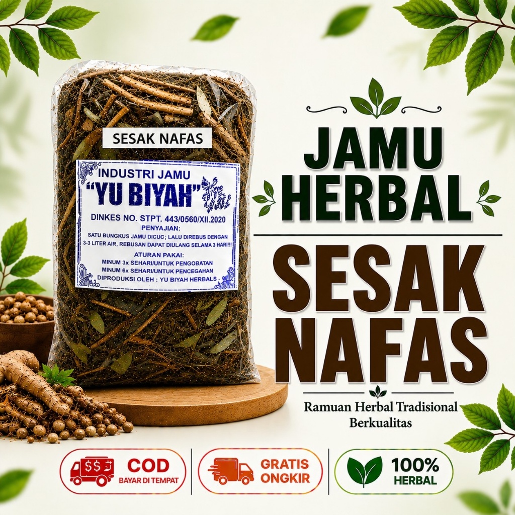 Jamu Sesak Napas Tradisional / Herbal Sesak Napas / Obat Tradisonal Sesak Napas Ampuh