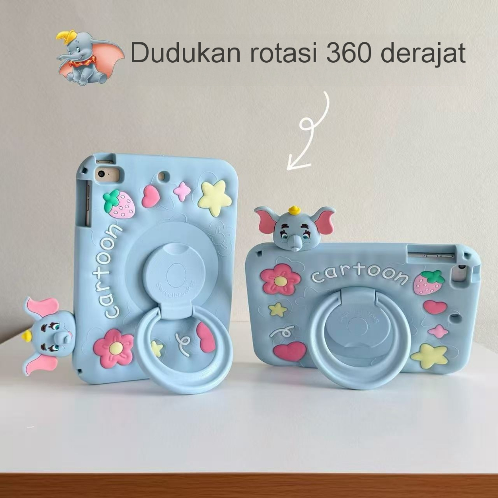 Samsung Tab A11 8.7 A11 Plus A9 8.7 A9 Plus 11 inch Case Anak  Cute Dumbo Macaron Tali Lanyard