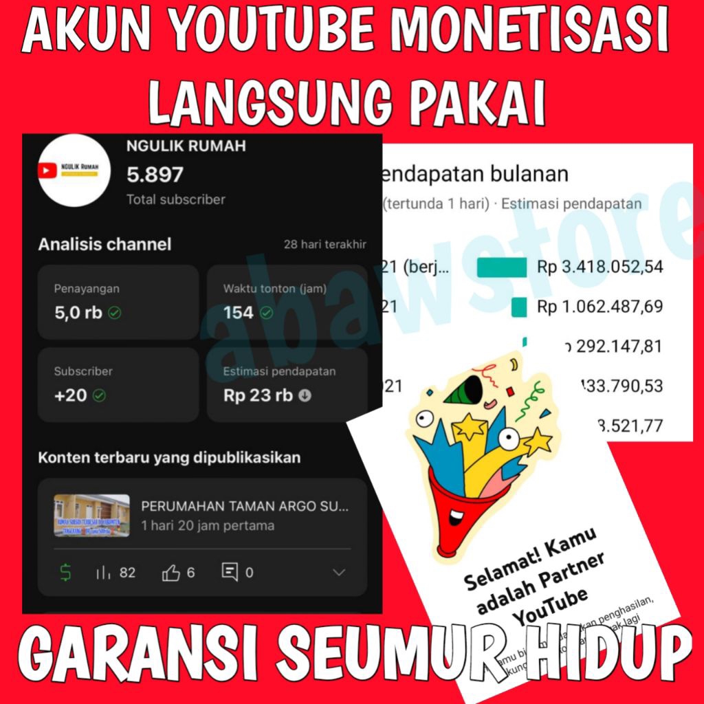 youtube monet tanpa adsen
