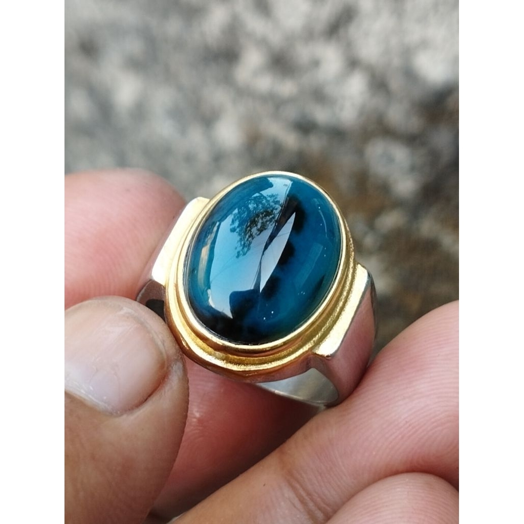 batu cincin bacan doko totol super keristal asli