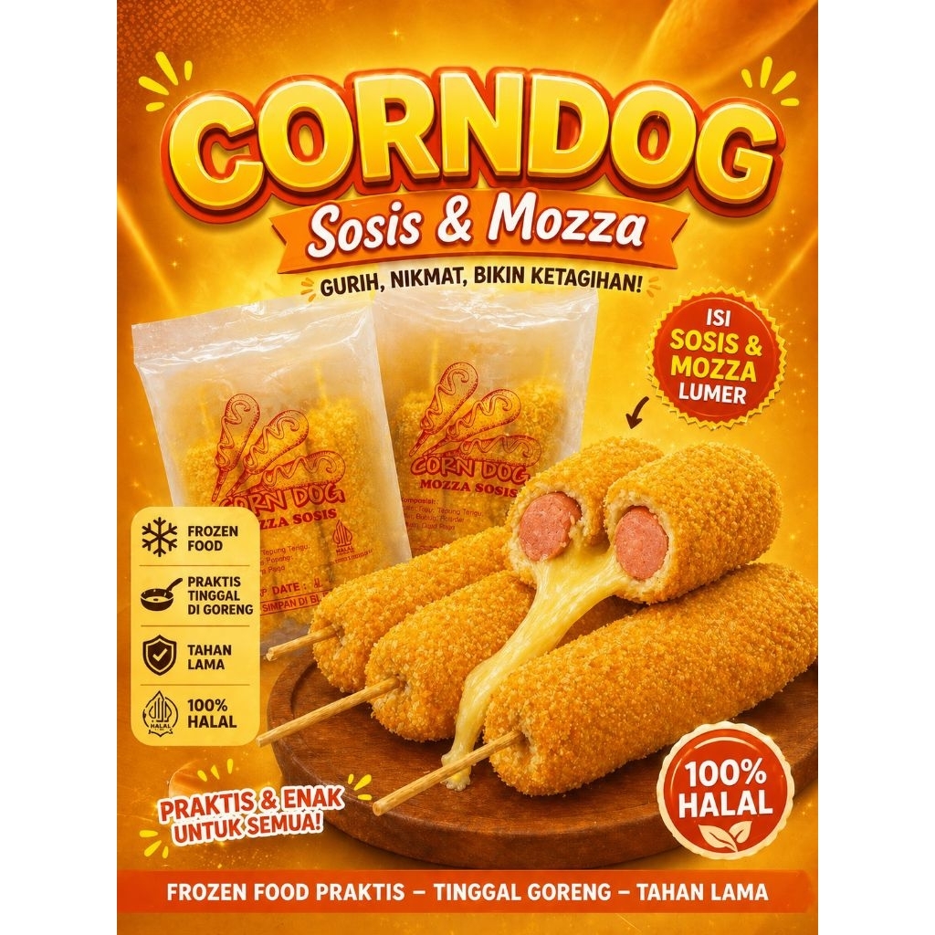Corndog Sosis & Mozza Frozen