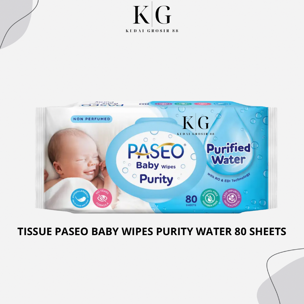 PASEO Baby Wipes Purity Purified Water 80 SHEETS