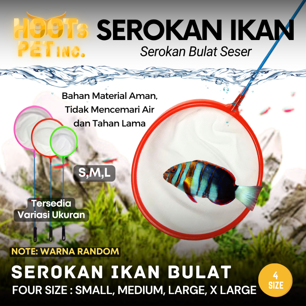 Serokan Bulat Jaring Halus Aquarium Serok Kecil Saringan Kotoran Seser Ikan Hias Kutu Air Artemia Cu