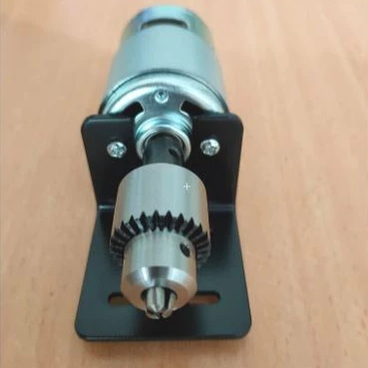 Paket Motor DC 795 Double Shaft + Bracket + JT0 Electric Drill Chuck 0.3-4mm High Speed