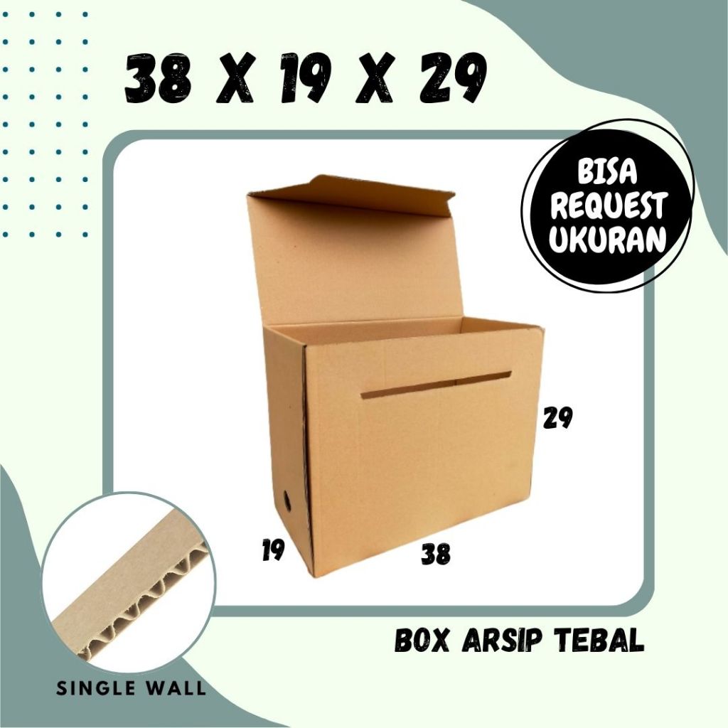 Box Arsip Tebal 38x19x29 Coklat Polos Kardus Arsip Packing/polos/Arsip/File/filebox/arsipbox/ box Do