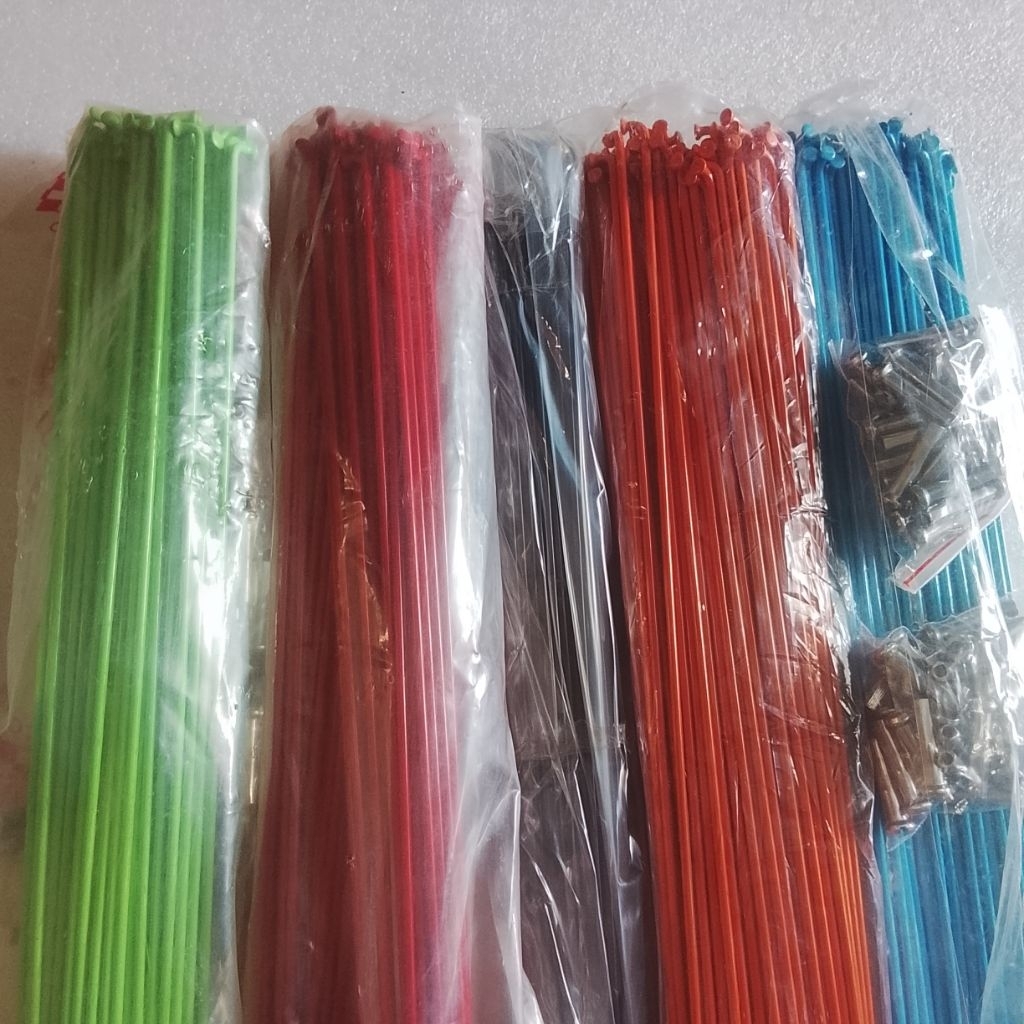 Jari-jari 27,5 panjang 272mm warna merah hijau biru orange hitam isi 72pcs spoke ruji federal MTB