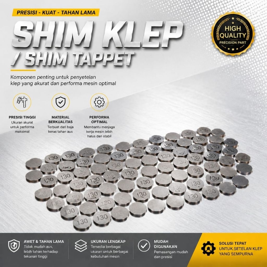 SIM SHIM KLEP TAPPET PERBIJI SATUAN UKURAN 130 - 192 SHIM KLEP SHIM TAPPET UKURAN 130 - 192
