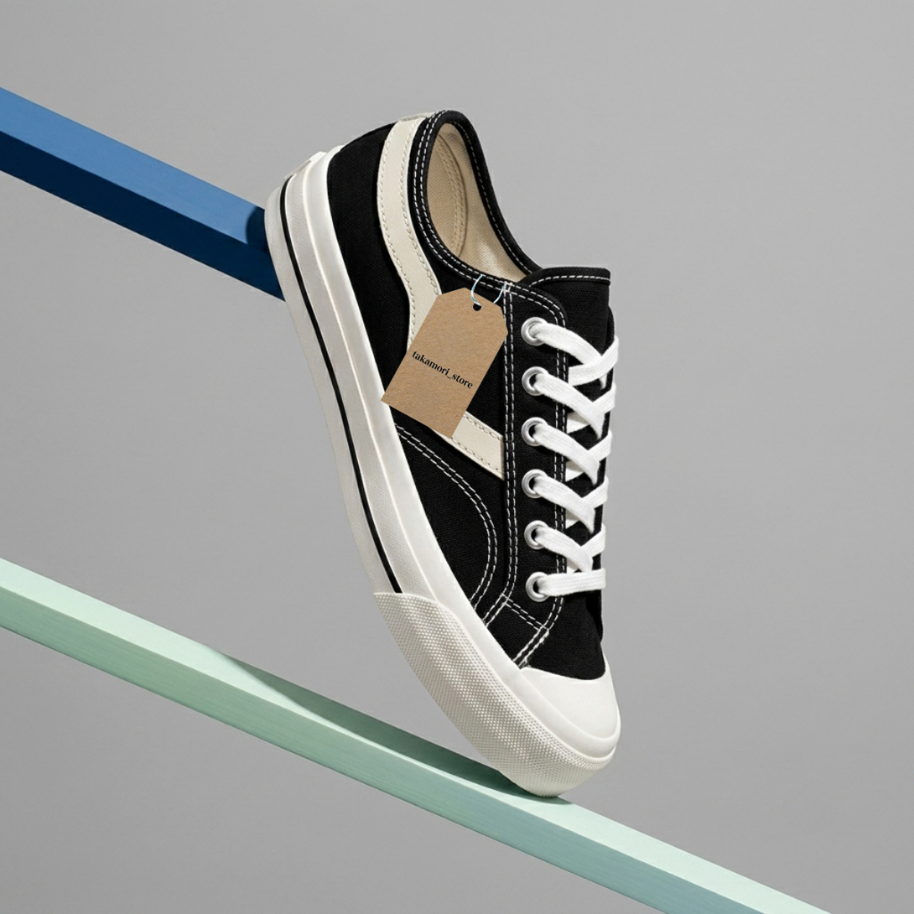 SEPATU SNEKERS VENTELA PUBLIC TINGGI PENDEK NYAMAN BLACK WHITE PRIA WANITA 36-43  SEKOLAH CASUAL