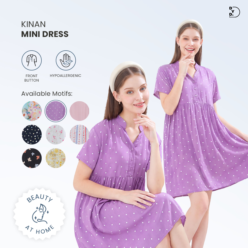 DYD LABEL Kinan Mini Dress Wanita Homewear Home Dress Rayon Premium Daster Jumbo Bumil Busui Friendl
