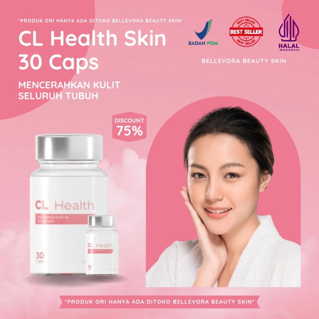 [Promo Launching] CL Health Skin 30 Kapsul - Pemutih Badan Alami Seluruh Tubuh
