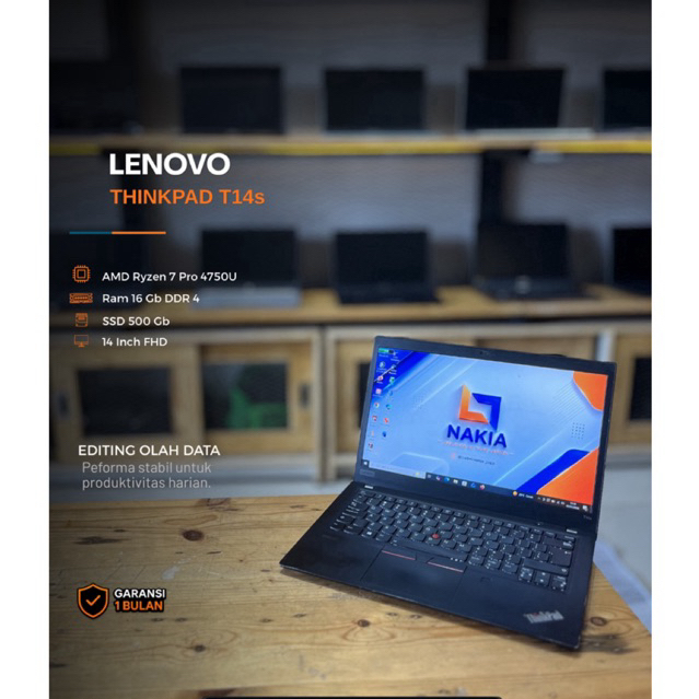 LENOVO THINKPAD T14s AMD Ryzen 7 Pro 4750U Ram 16 Gb SSD 500 Gb Keyboard Backlight Fingerprint