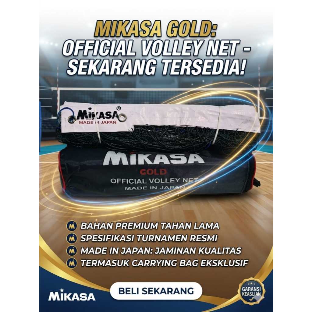 Net Bola Voli Mikasa Gold Volley Volly - Net Voli Murah - Net Bola Voli - Net Mikasa Original - Net 