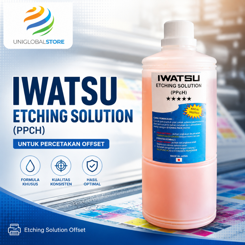 IWATSU Etching Solution PPcH 1L Cairan Etching Plate Cetak Offset | Bisa kirim via ojek area pekanba
