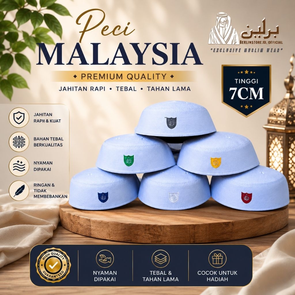 Peci Malaysia  Pria  songkok Putih Peci Malaysia original