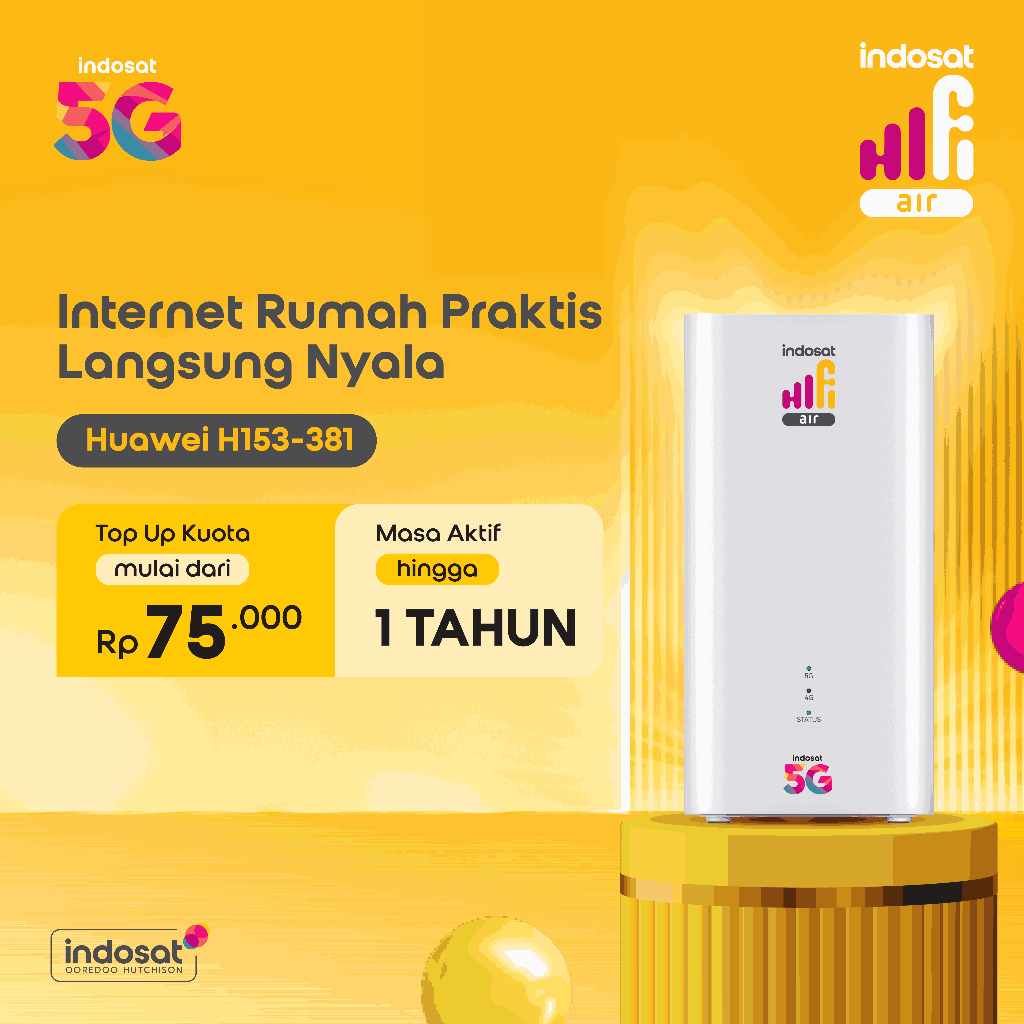 Indosat HiFi Air Huawei H153 Modem 5G High Speed 75Gb