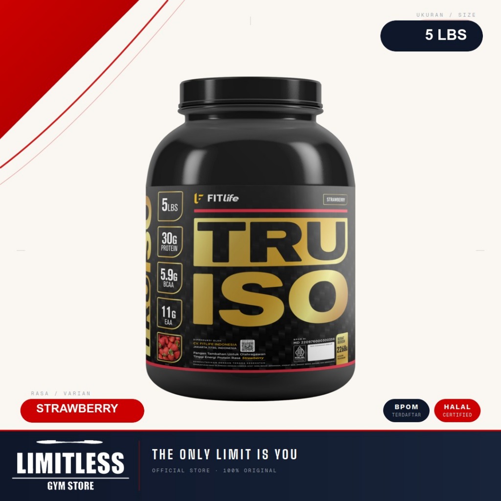 Fitlife TRU ISO Whey Isolate 5 Lbs USA Protein Isolate - Susu Suplemen  Untuk Cutting Diet BPOM